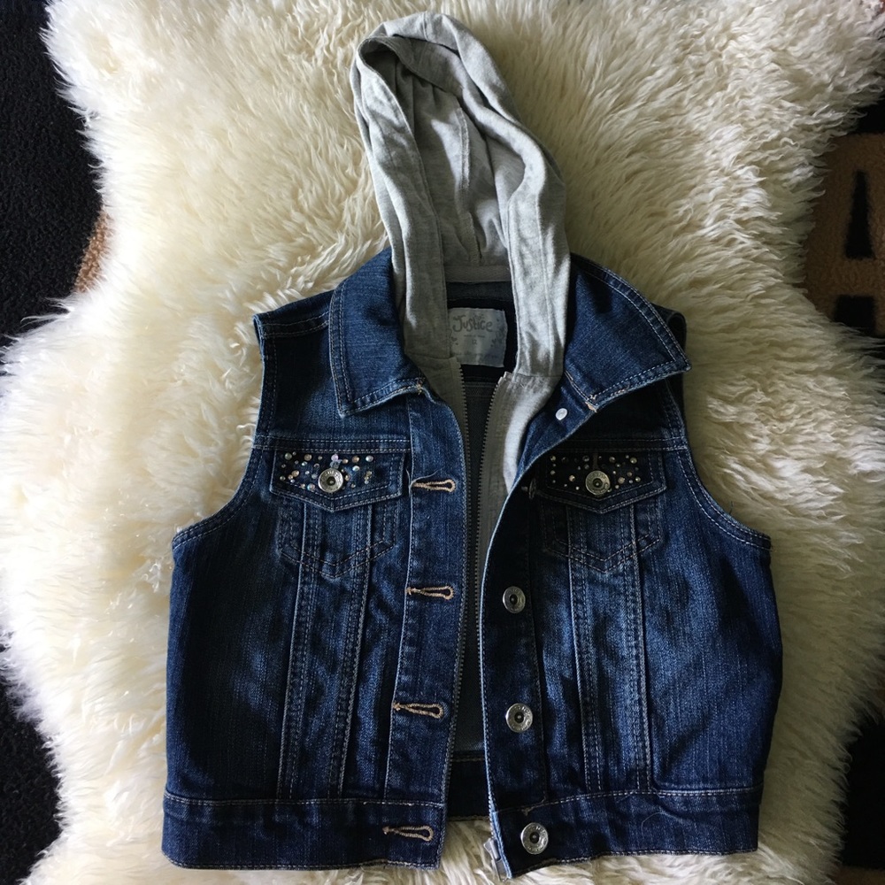 Justice Jeweled Denim Vest