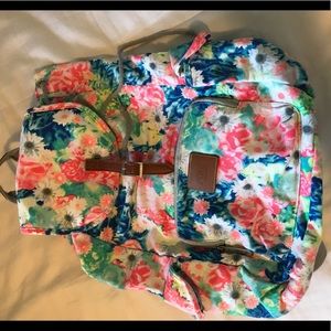 VS Pink Floral Backpack