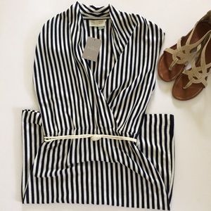 Anthropologie Navy Striped Dress