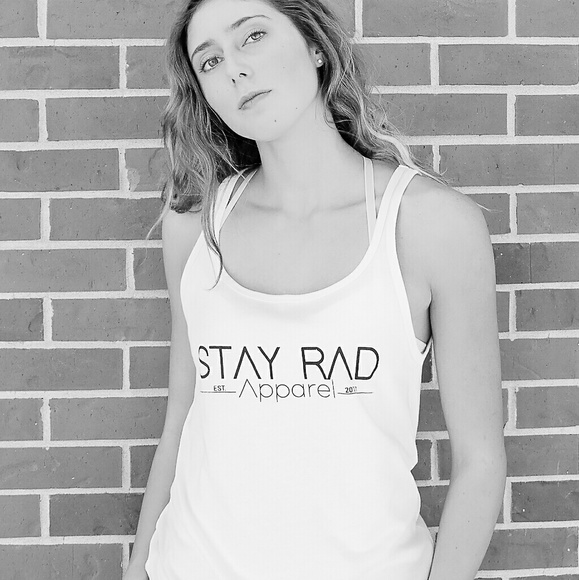 Stay Rad Women's Small White Tank Top - Picture 2 of 3