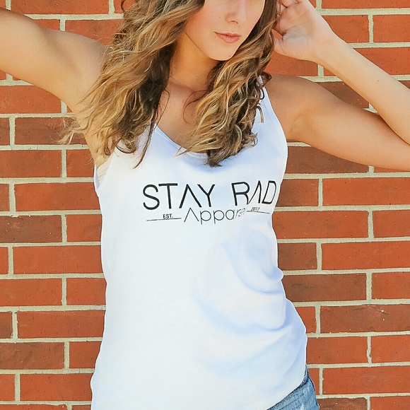 Stay Rad Women's Small White Tank Top - Picture 3 of 3