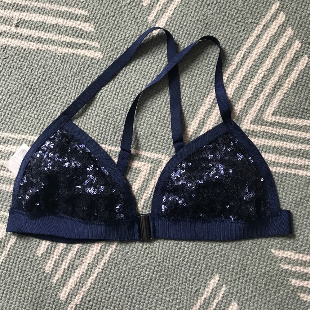 Blue life navy sequins bralette M
