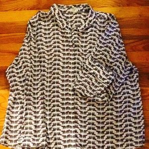 Elephant love Crown & Ivy blouse