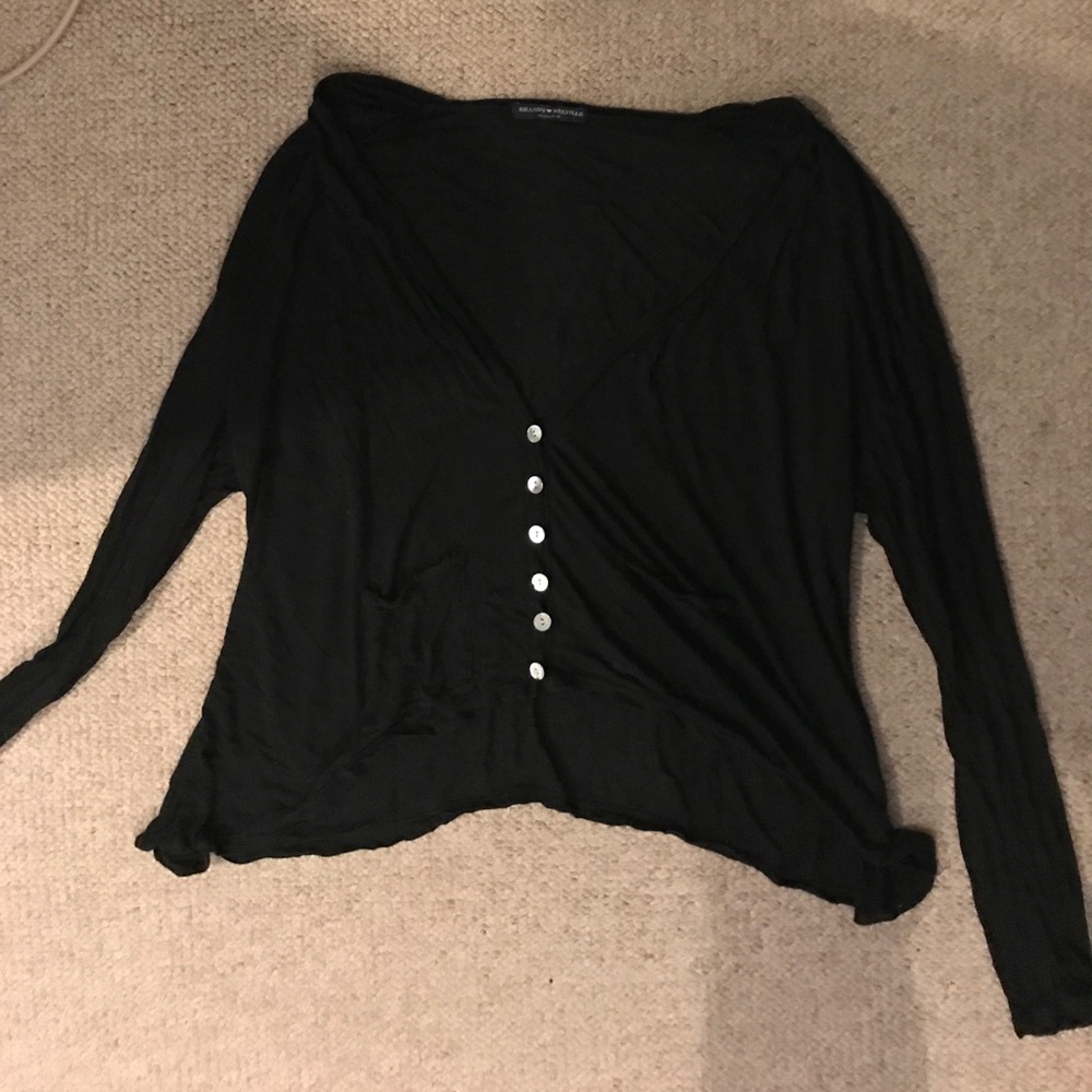 Lightweight black asymmetrical cardigan