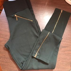 Zara High Waist Zipper Leggings