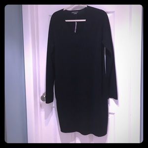 Vince Navy Sweater Dress with Chiffon Back