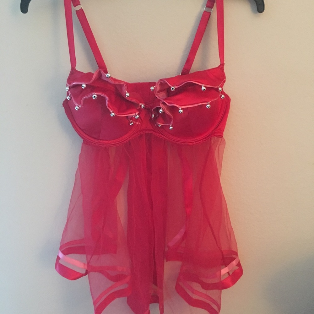 ❤️VALENTINES SPECIAL❤️ Red Chemise Set Tiny Bells