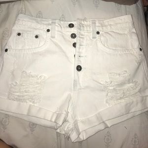 white ripped shorts from carmar