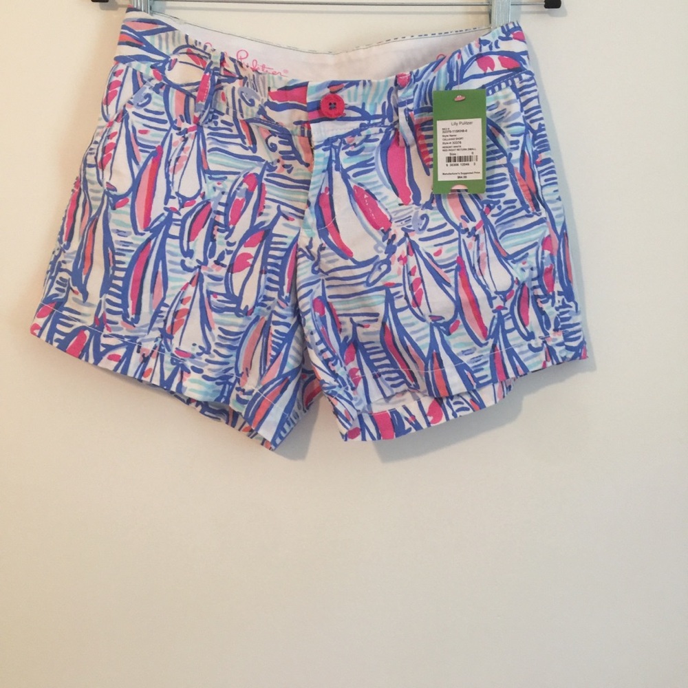 NWT Lilly Pulitzer Red Right Return Shorts, 0
