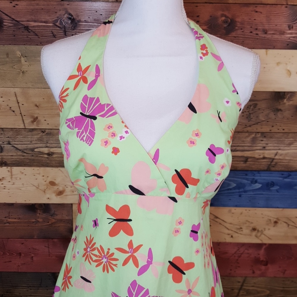 Lilly Pulitzer Butterfly Print Halter Dress sz 10