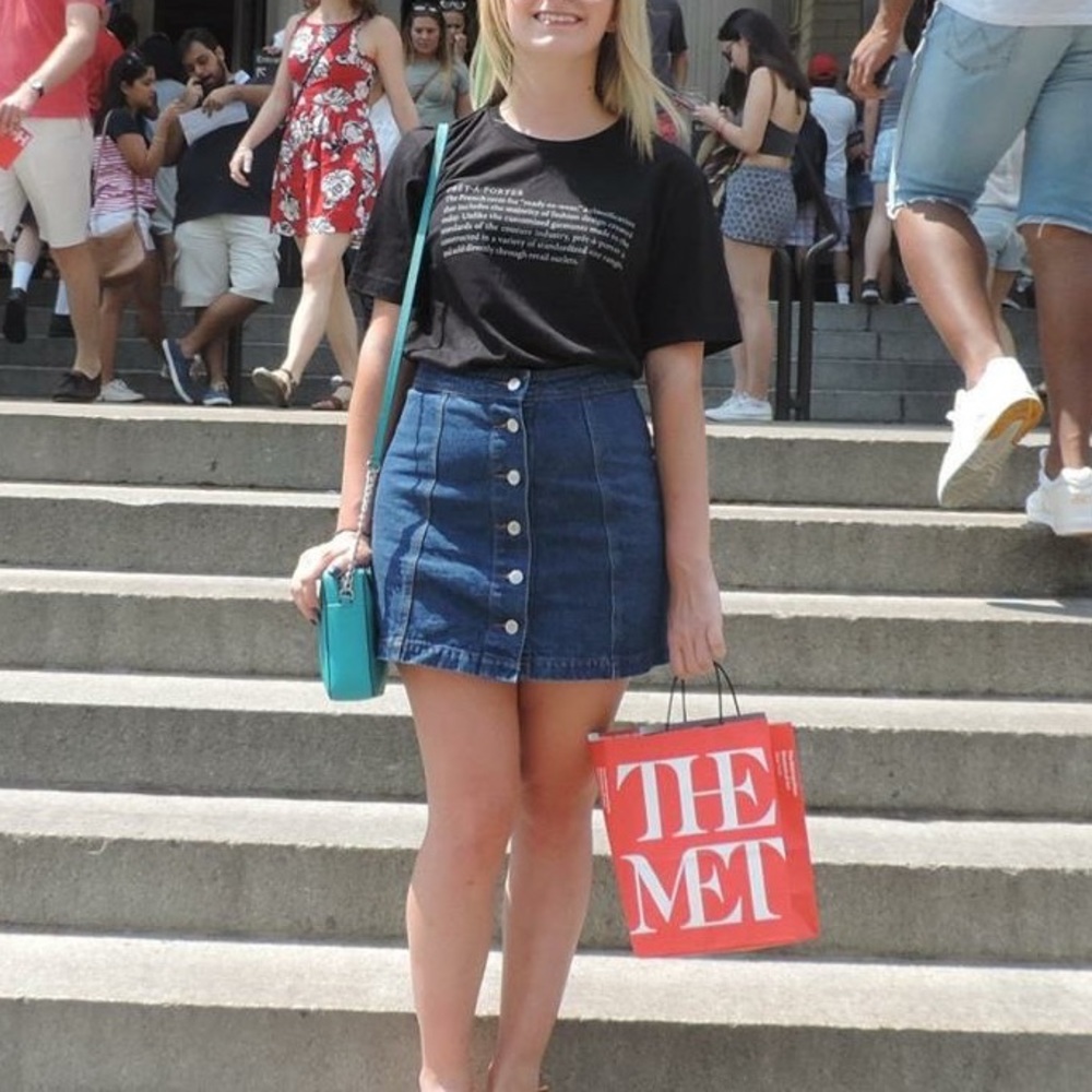 Denim Button-Down Skirt