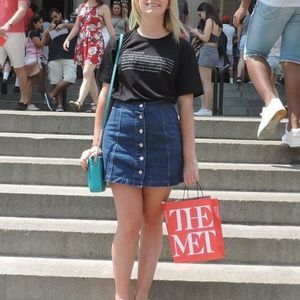 Denim Button-Down Skirt