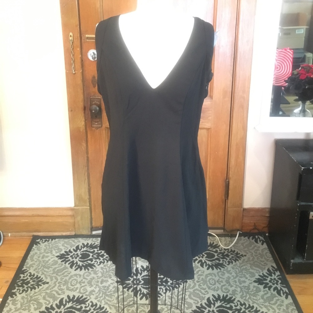 Black Mini Dress with Open Back