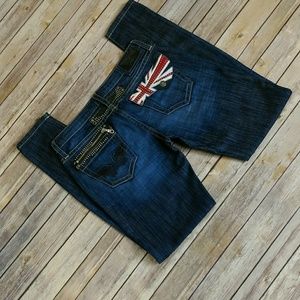 Robin's Jeans "Flag Tobacco" Dark Denim