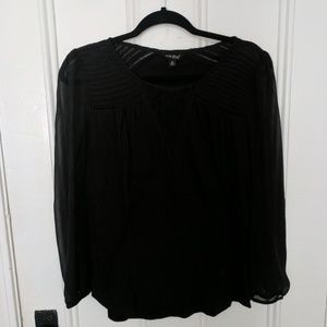 Blousy Black Long Sleeve Shirt