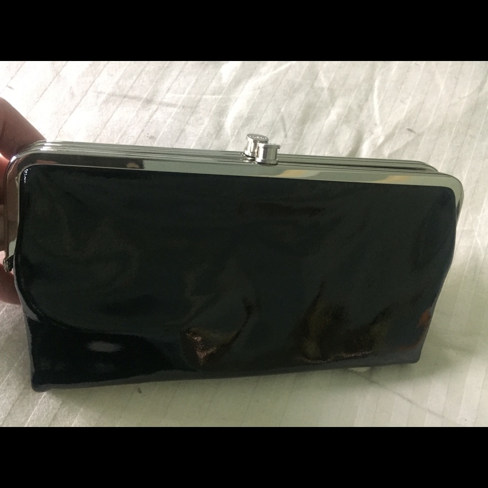 HOBO Lauren Black Patient Leather wallet
