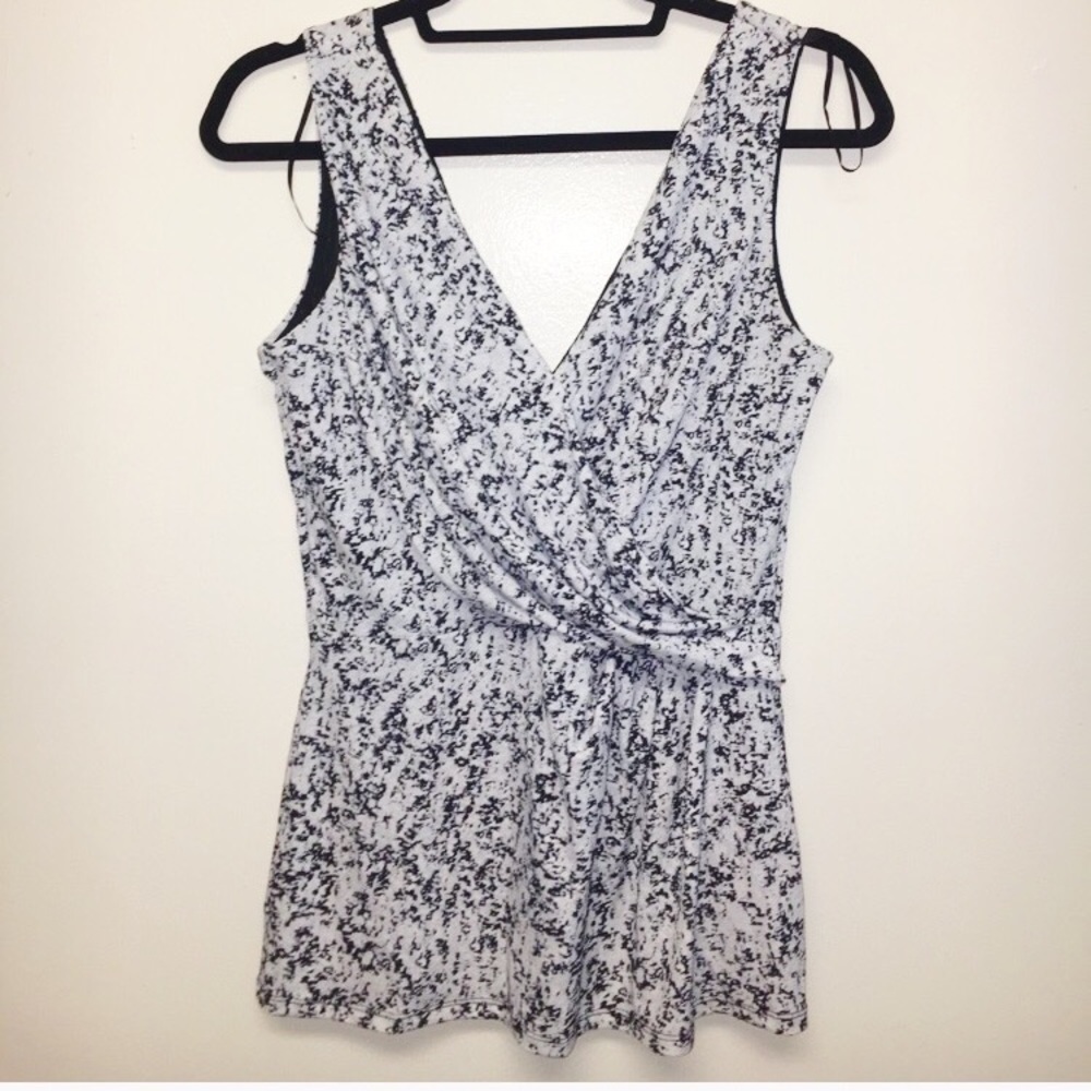 Faux Wrap Front Shell Top