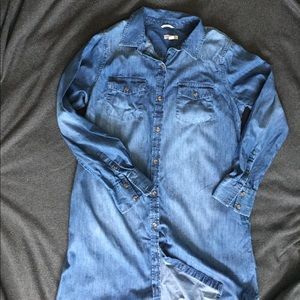 Long Sleeve Jean Dress WITH POCKETS