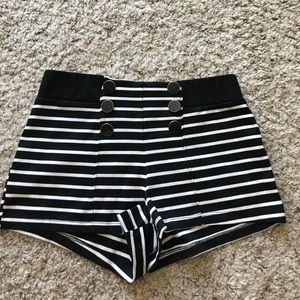 Black and white shorts