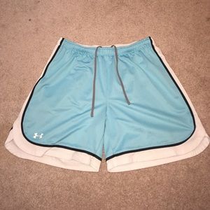 Baby blue Under Armour basketball shorts!