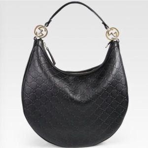Gucci GG twins hobo in black leather