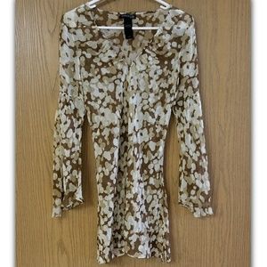 KENNETH COLE NEW YORK Sheer Silk Boho Mini Dress