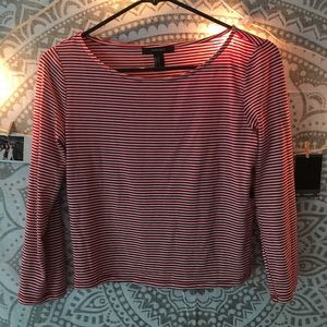 RED STRIPED CROPPED TOP
