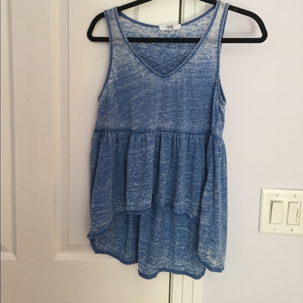 BLUE HIGH-LOW TANK TOP