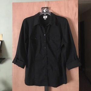 Black button-up w/ belt