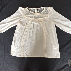 Cream Shear 3/4 Sleeve Blouse
