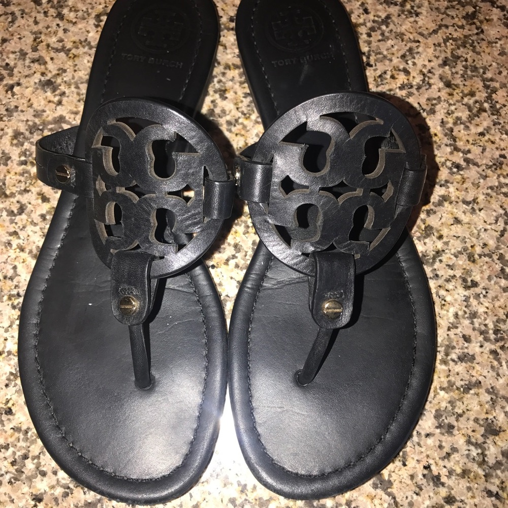 Tory Burch Miller Sandal in black, size 9!