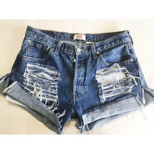 Levi's 501 Custom Distressed Denim Shorts