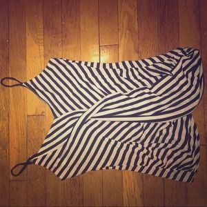 Small Bailey 44 striped tank top in navy & silver