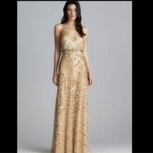 Andrianna Papell Gold sequin formal gown