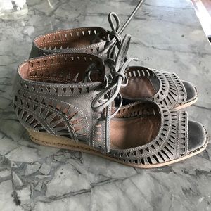 Jeffrey Campbell  gray wedge sandals