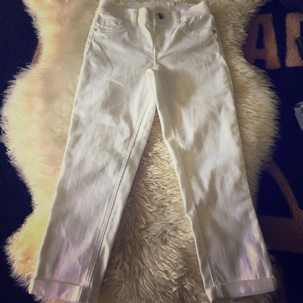 Justice white denim girls capris