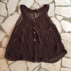 Free people brown crochet vest