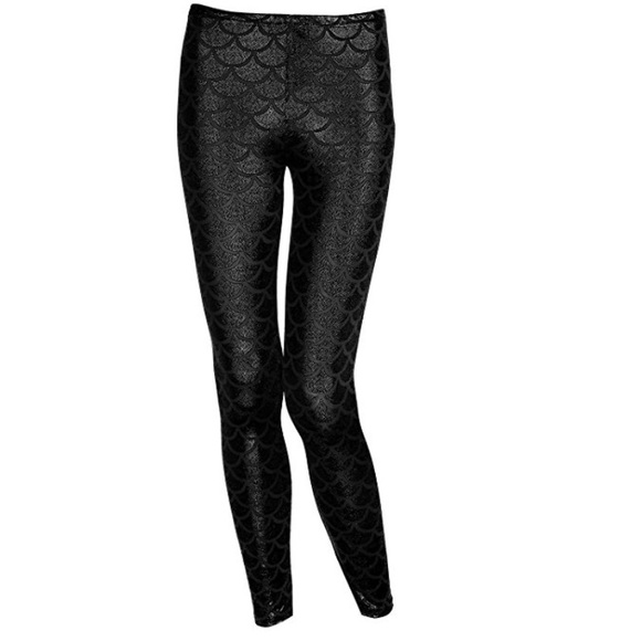 Black mermaid leggings - Picture 1 of 2