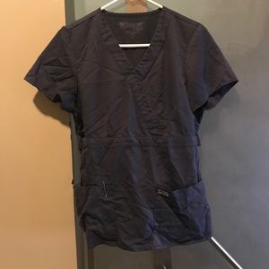 Gray scrub top