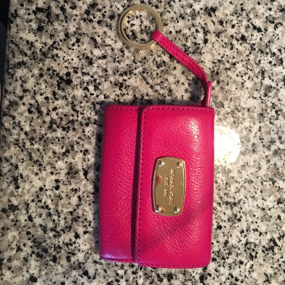 Michael KORS Small ID Wallet with Key Ring (Pink)