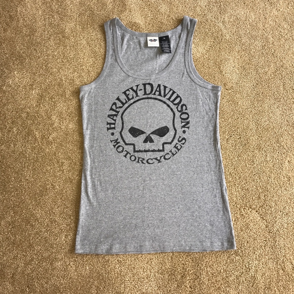 Authentic Harley-Davidson Gray Skull Tank Size XL