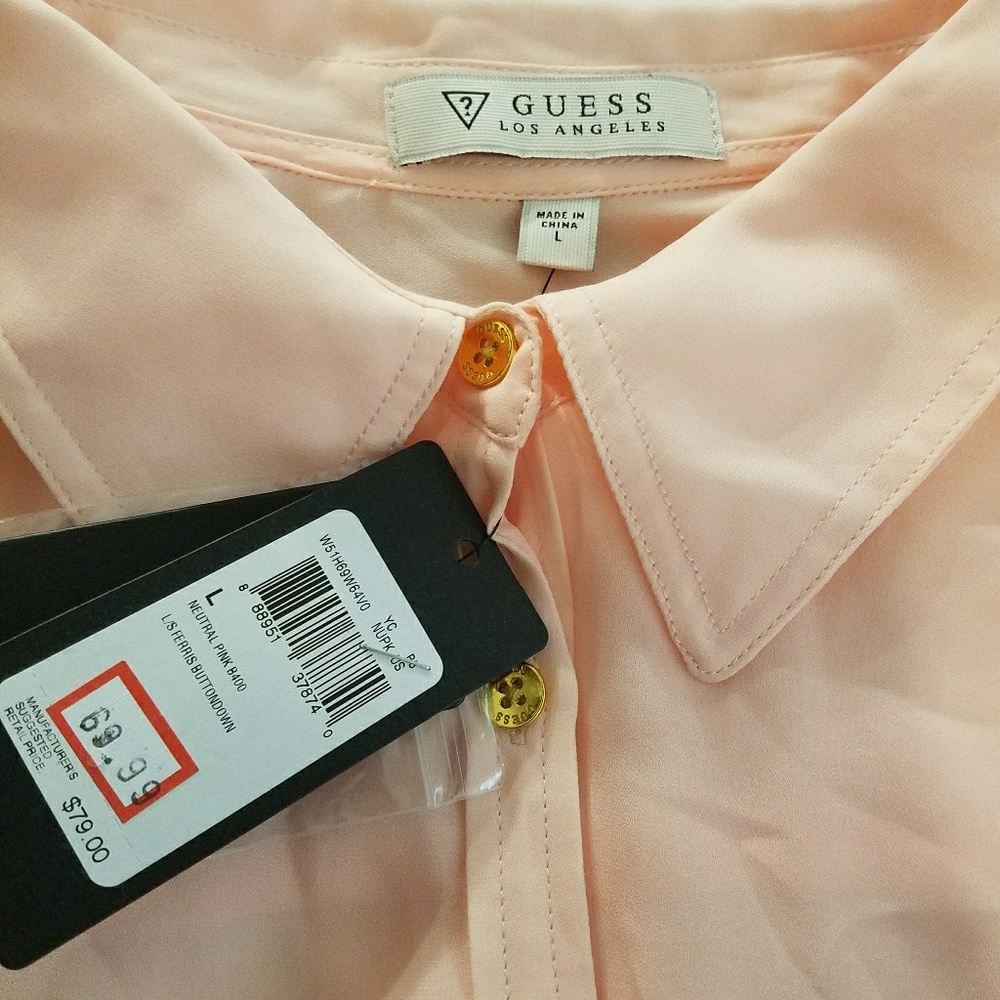 Guess Pink Sheer Top