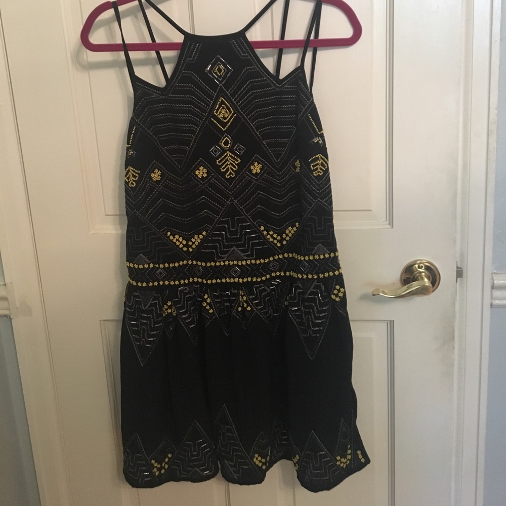 Free people Dress (geometric, beaded, Open Back)