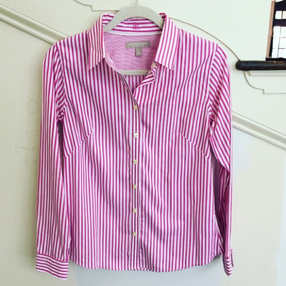 Banana Republic Stripe Fitted Button Down Shirt