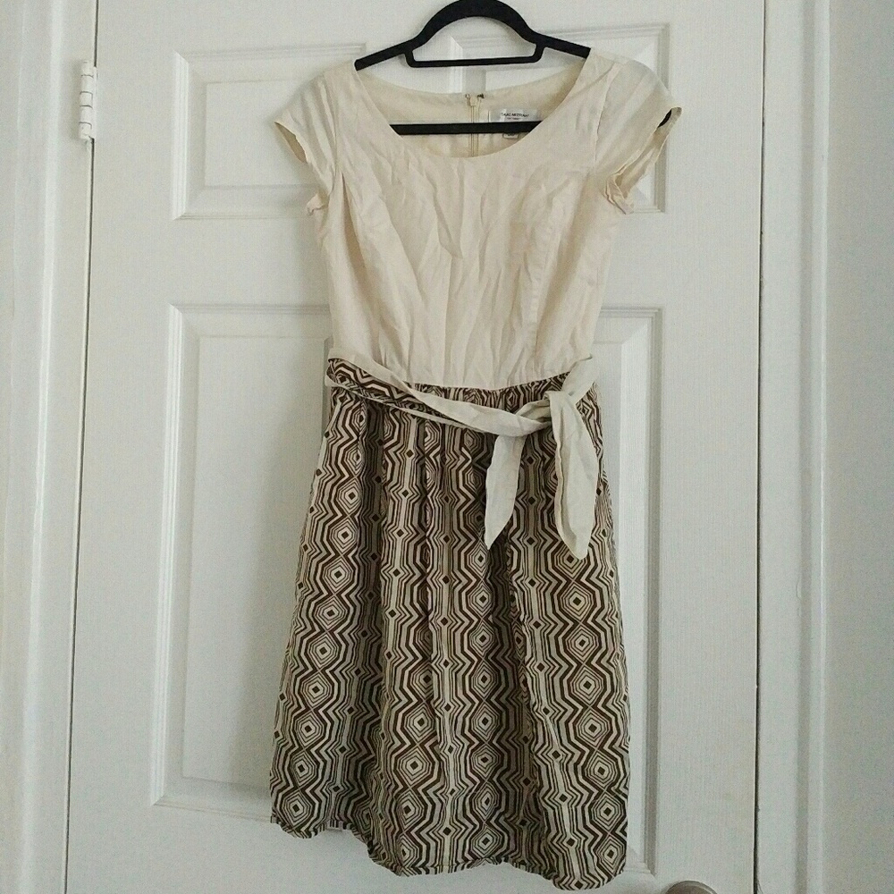 Isaac Mizrahi African Print Brown and Beige Dress