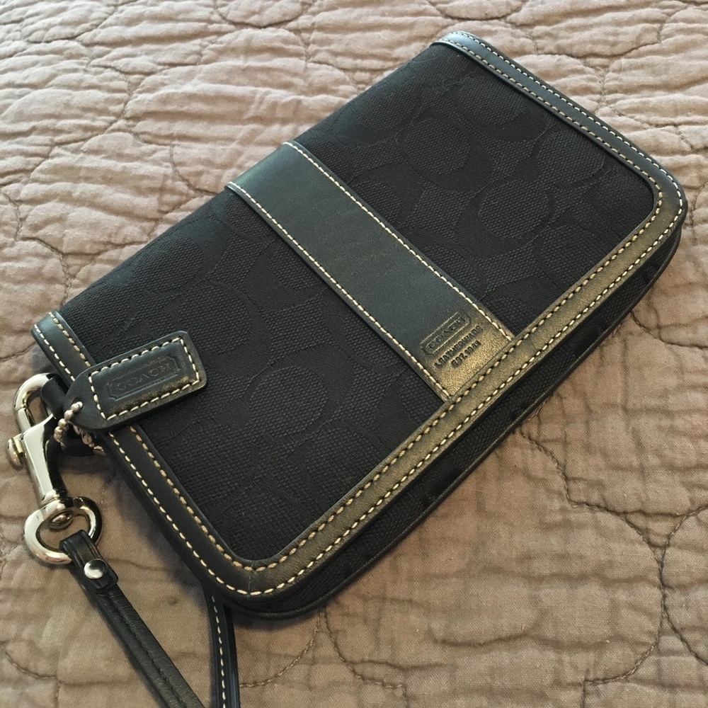 Coach black wristlet