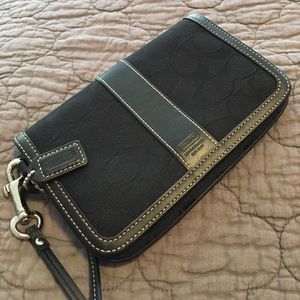 Coach black wristlet