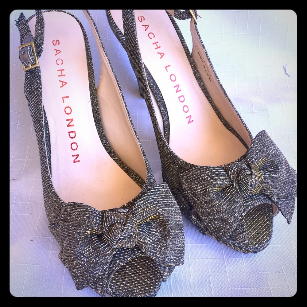 ♦️ Sacha London Metallic Platform Wedges 7.5 ♦️