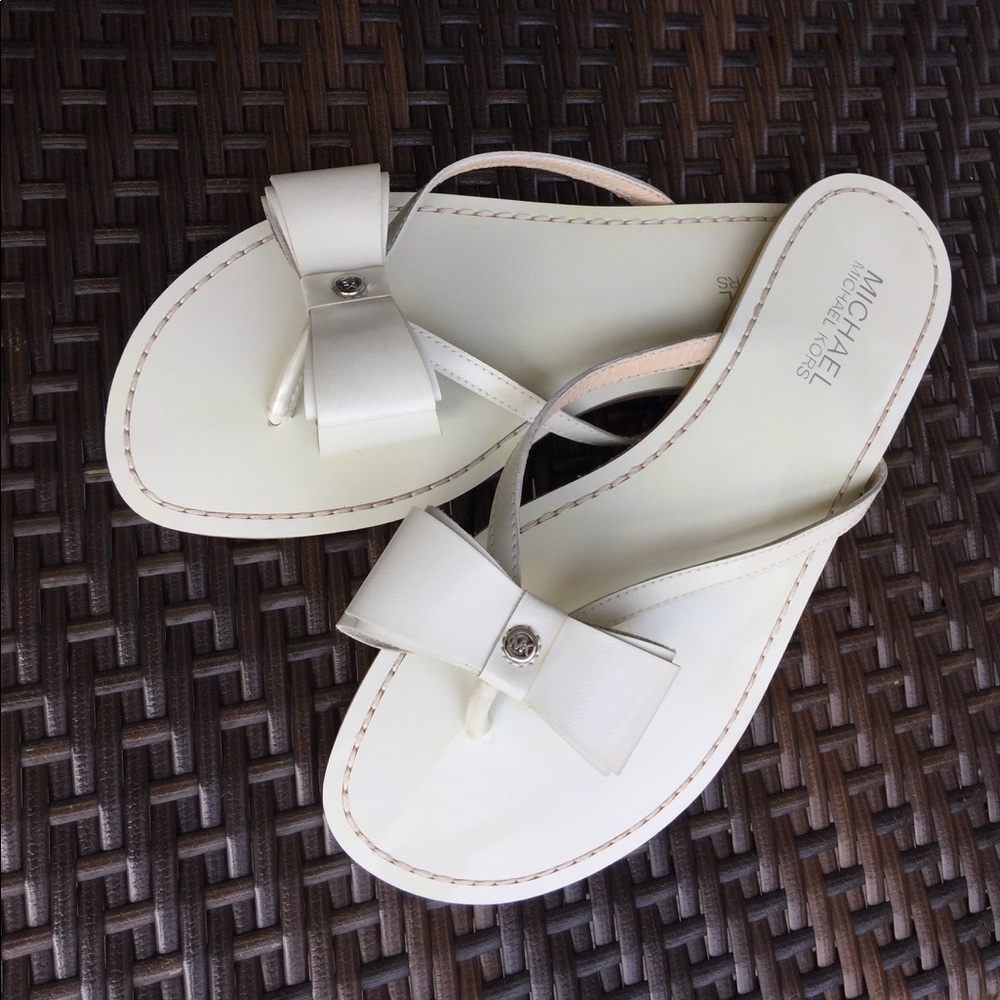 Michael Kors Kayden Bow Sandal WHITE 7.5