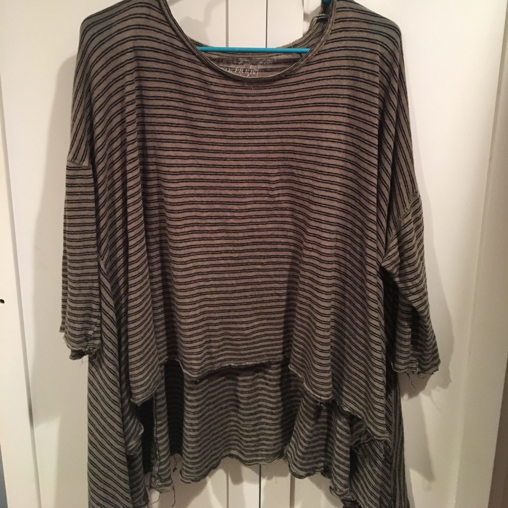 Free People striped quarter sleeve